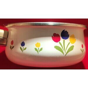 Tulip Tyme Collection Floral Print Sauce Pan Made in Spain 1985 No Lid NEW